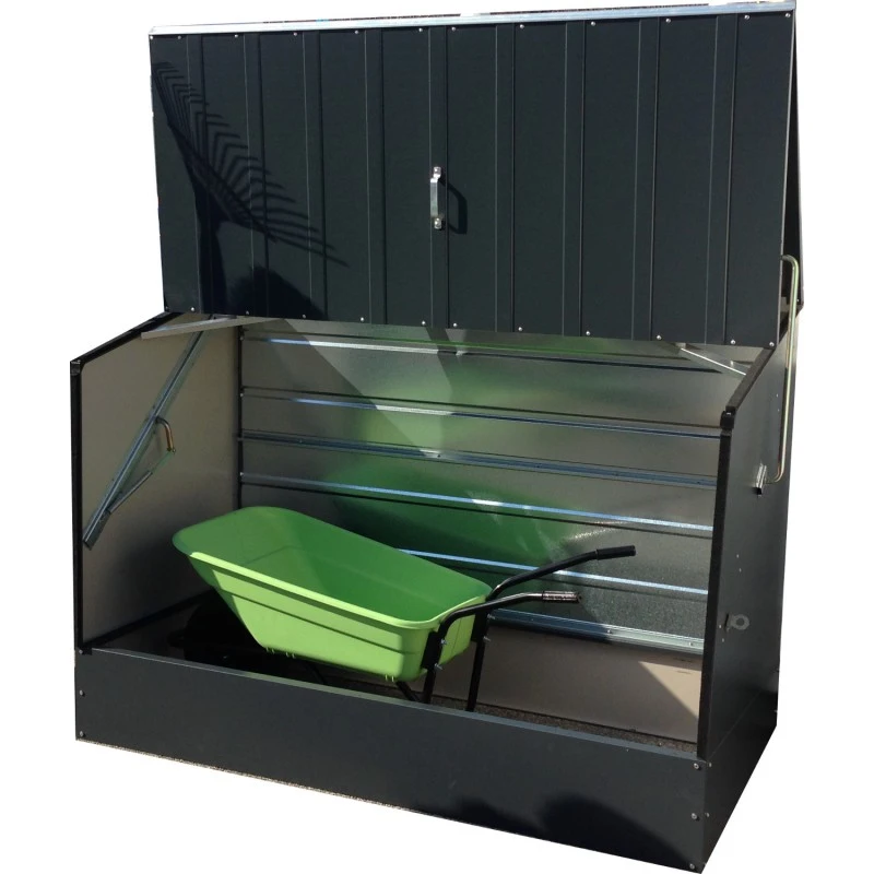 Abri à Vélos En Métal 1750L Anthracite 1,74m² + Kit D'ancrage TRIMETALS – Image 2