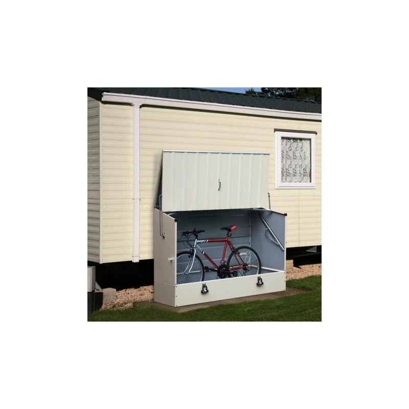 Abri à Vélos En Métal 1750L Crème 1,74m² + Kit D'ancrage TRIMETALS – Image 3