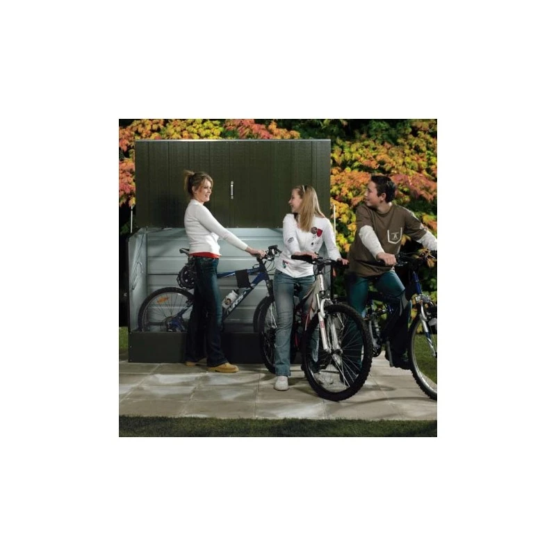 Abri à Vélos En Métal 1750L Vert 1,74m² + Kit D'ancrage TRIMETALS