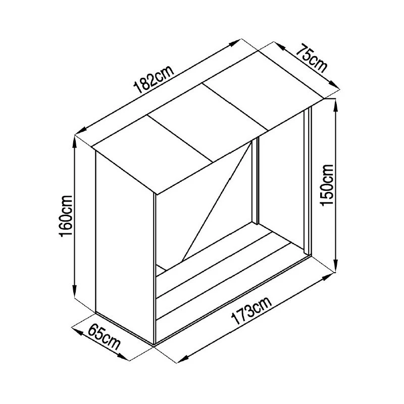 Abri Bûches En Métal 1,37m² Imitation Bois Vieilli – Image 3