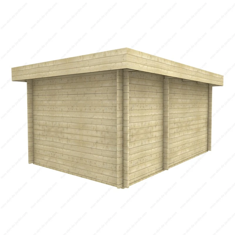Abri Cloisonné Bois Massif 15m² MODERNE - Madriers 40mm Gardy Shelter – Image 6