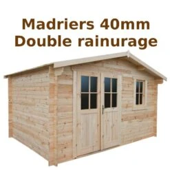 Abri De Jardin 12m² PLUS En Bois 40mm Brut Gardy Shelter