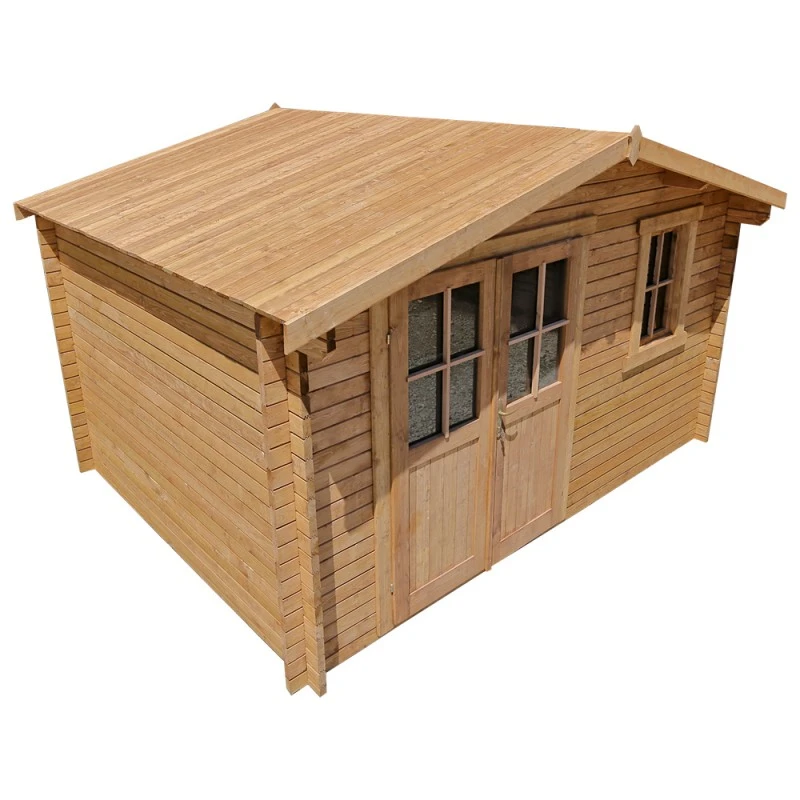 Abri En Bois Massif 12m² PLUS 28mm Traité Teinté Marron Gardy Shelter – Image 5