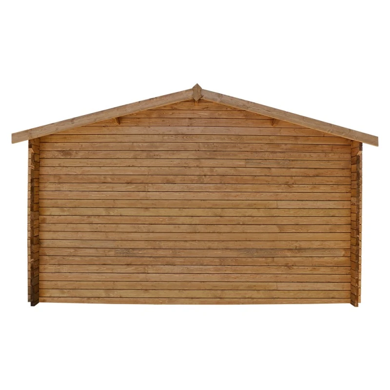 Abri En Bois Massif 12m² PLUS 28mm Traité Teinté Marron Gardy Shelter – Image 6