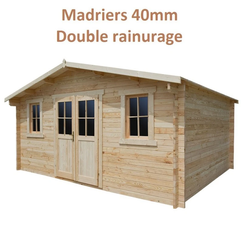 Abri De Jardin 16m² PLUS En Bois 40mm Brut Gardy Shelter