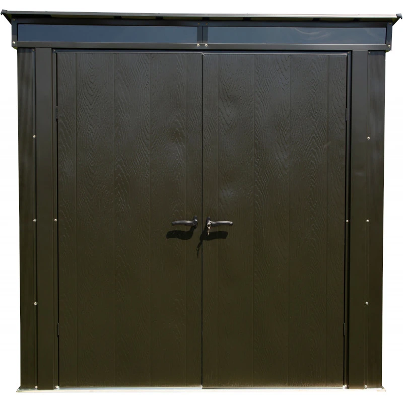 Abri De Jardin 2,55m² Monopente En Acier Galvanisé Noir Avec Toit Skylight Spacemaker – Image 3