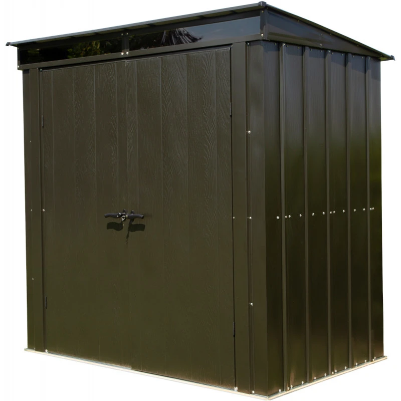Abri De Jardin 2,55m² Monopente En Acier Galvanisé Noir Avec Toit Skylight Spacemaker – Image 6