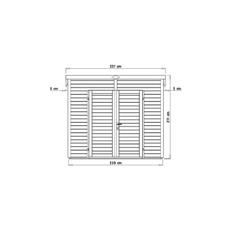 Abri De Jardin 4,31m² Skur 4 + Plancher Traité Peint Gris Baltic – Image 3