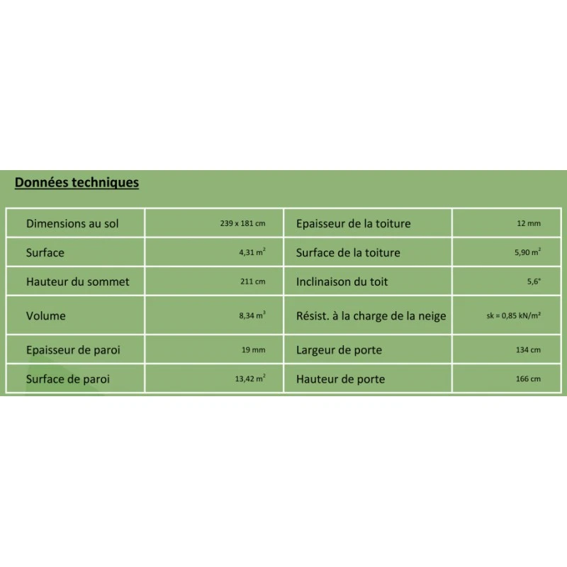 Abri De Jardin 4,31m² Skur 4 + Plancher Traité Peint Gris Baltic – Image 6
