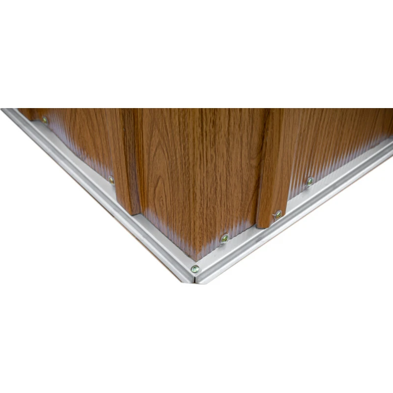 Abri De Jardin 7,14m² Toit Double Pente En Acier Galvanisé Aspect Bois Spacemaker – Image 4