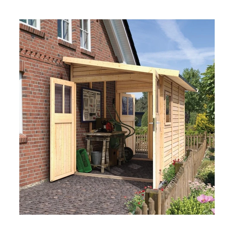 Abri De Jardin Adossé En Bois Certifié 6,42m² Juist 3 - Karibu