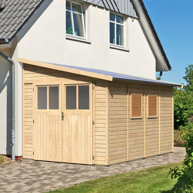 Abri De Jardin Adossé En Bois Certifié 8,27m² Bomlitz 4 - Karibu – Image 2