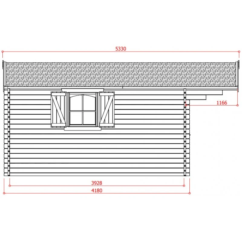 Abri De Jardin 19.98m² En Sapin Blanc FSC 40mm CHAMONIX IV + Shingles Rouges - SOLID – Image 5