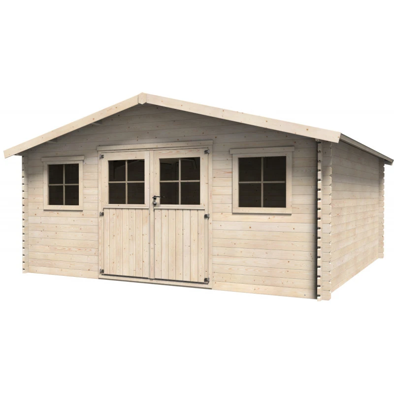 Abri De Jardin Avelin 25,19m² En Bois Massif 34mm Avec Double Porte Et 2 Fenêtres – Décor Et Jardin