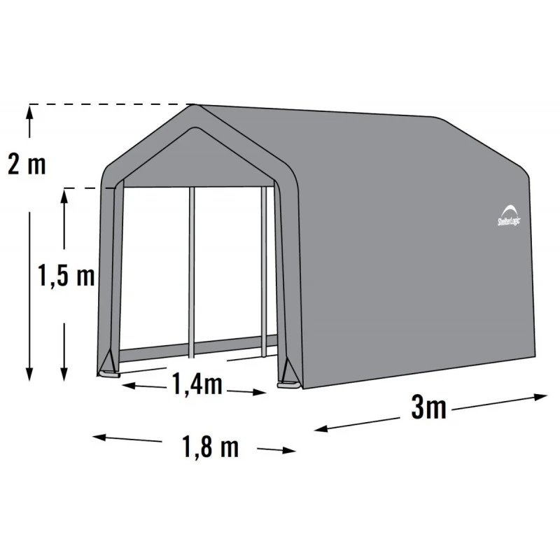Abri De Jardin Démontable 5,4m² En Acier Et Polyéthylène Gris – Shelter Logic – Image 4