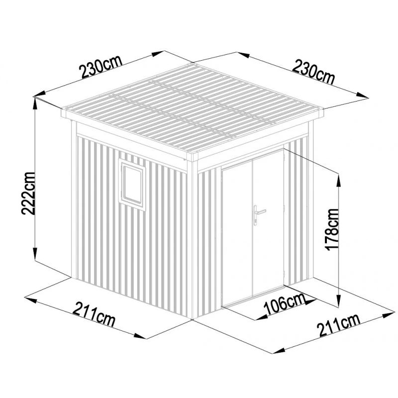 Abri De Jardin En Acier Galvanisé Kosto 5,29m² + Kit D'ancrage - X-Métal – Image 6