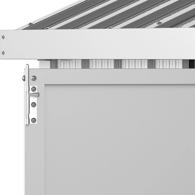 Abri De Jardin En Aluminium Gris Avec Puits De Lumière 7,27m² + Kit Fondation - DURAMAX – Image 5