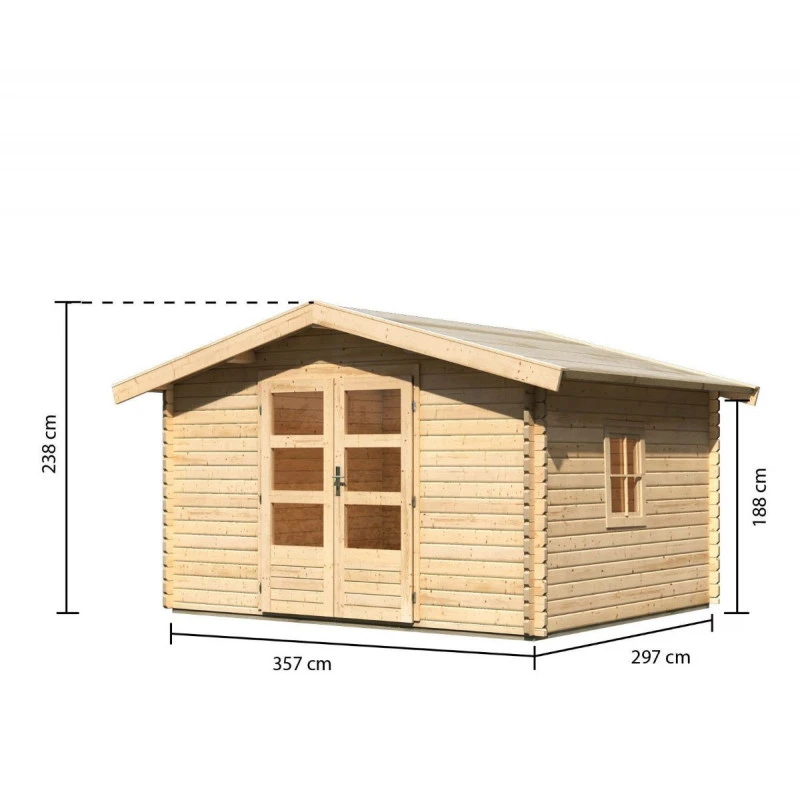Abri De Jardin En Bois 10,60m² Avec Toit En Pente - Mühlheim 4 - Karibu – Image 2