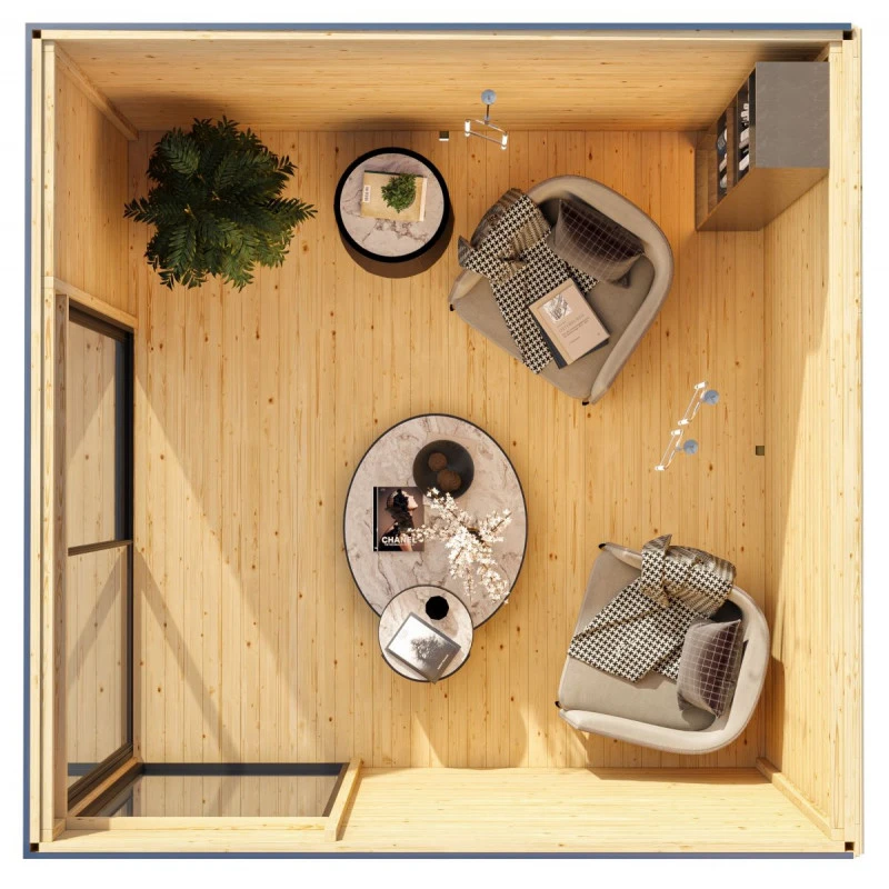 Abri De Jardin En Bois 9,49m² Avec Toit Plat - Dice 1 - Karibu – Image 4