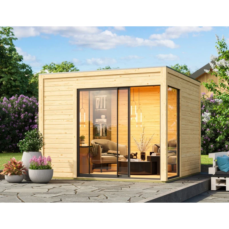 Abri De Jardin En Bois 9,49m² Avec Toit Plat - Dice 1 - Karibu