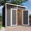 Abri De Jardin En Bois Anthracite 3,49m² Skur 2 + Plancher – Baltic
