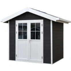 Abri De Jardin En Bois Composite 28mm Anthracite 4,77m² PREMIUM - Woodlife Garden