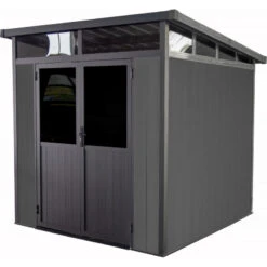 Abri De Jardin En Bois Composite 28mm Anthracite 5,28m² WINSTON Skylight - Woodlife Garden