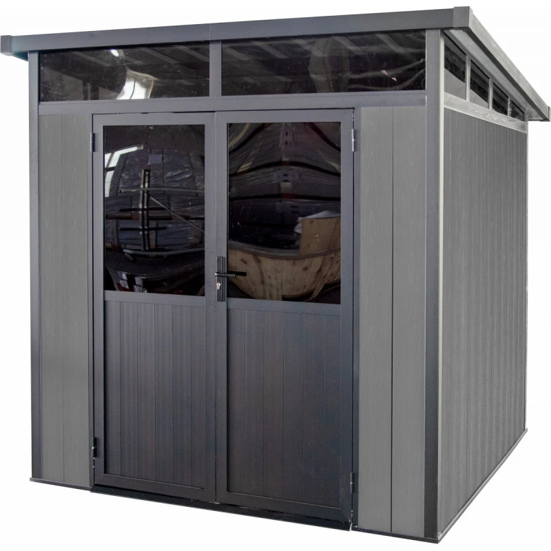 Abri De Jardin En Bois Composite 28mm Anthracite 5,28m² WINSTON Skylight - Woodlife Garden – Image 6