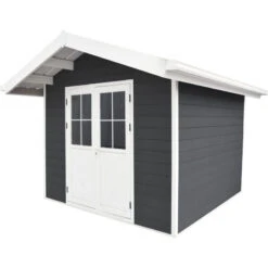 Abri De Jardin En Bois Composite 28mm Anthracite 7,78m² PREMIUM - Woodlife Garden