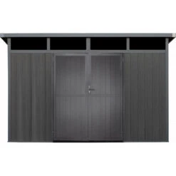 Abri De Jardin En Bois Composite 28mm Anthracite 8,09m² GORDON Skylight - Woodlife Garden