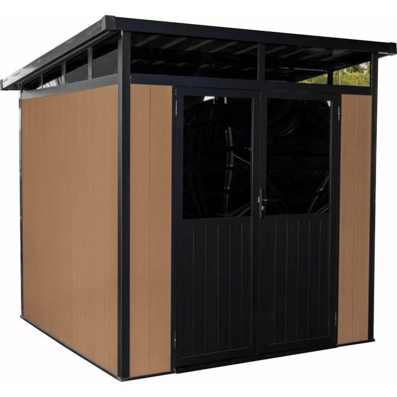 Abri De Jardin En Bois Composite 28mm Aspect Bois 5,28m² WINSTON Skylight - Woodlife Garden – Image 2