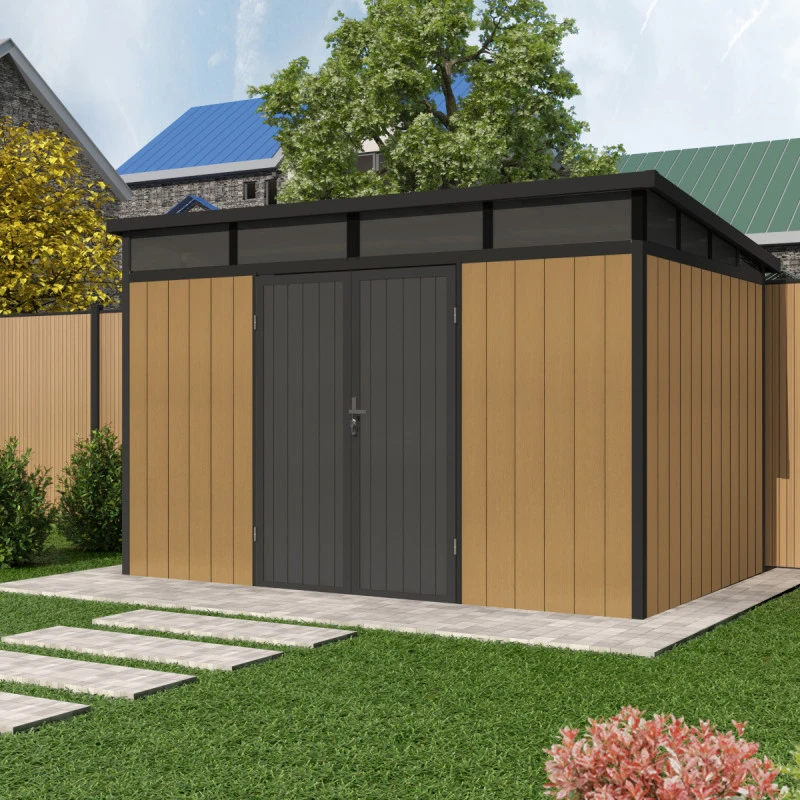 Abri De Jardin En Bois Composite 28mm Aspect Bois 8,09m² GORDON Skylight - Woodlife Garden – Image 2