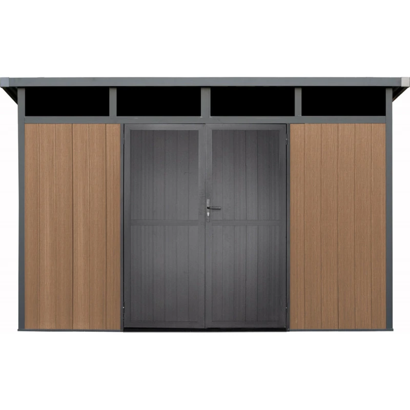 Abri De Jardin En Bois Composite 28mm Aspect Bois 8,09m² GORDON Skylight - Woodlife Garden