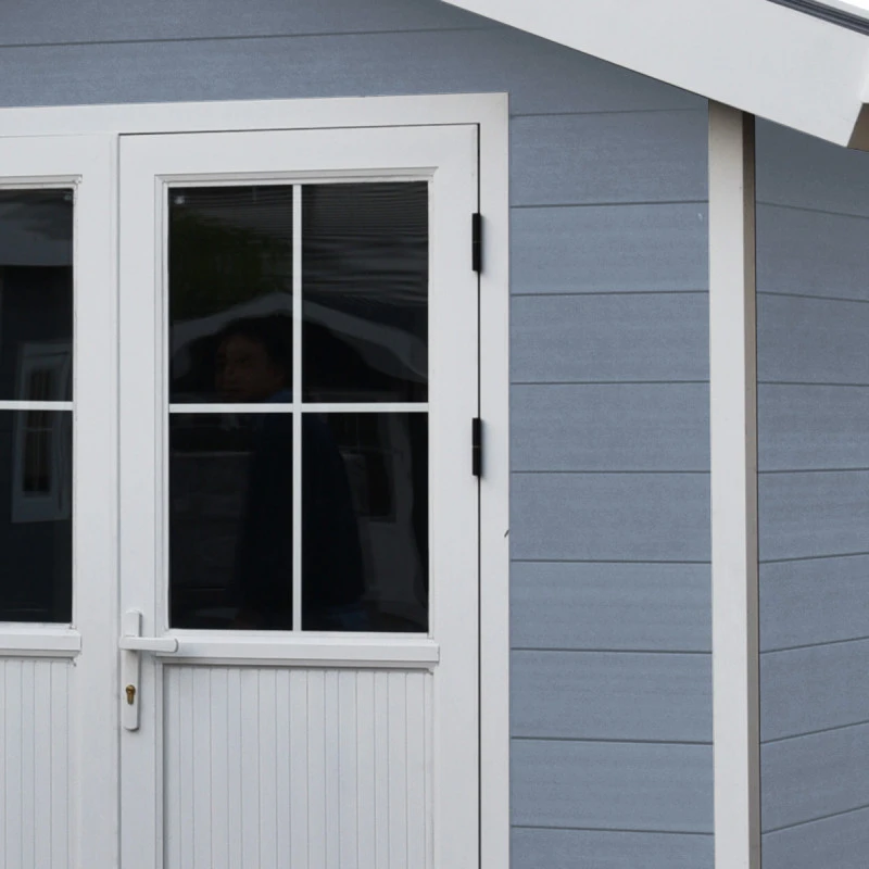 Abri De Jardin En Bois Composite 28mm Gris Clair 4,77m² PREMIUM - Woodlife Garden – Image 6