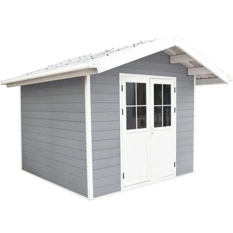 Abri De Jardin En Bois Composite 28mm Gris Clair 7,78m² PREMIUM - Woodlife Garden – Image 2