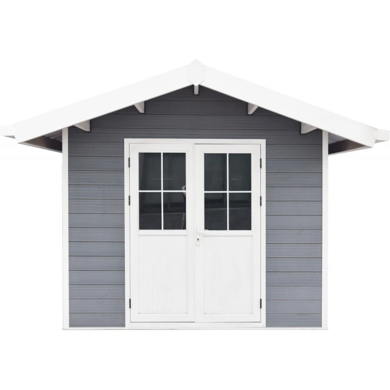 Abri De Jardin En Bois Composite 28mm Gris Clair 7,78m² PREMIUM - Woodlife Garden – Image 3