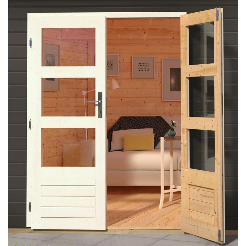 Abri De Jardin En Bois Gris Terre 5,95m² Avec Toit En Gradins - Grönelo - Karibu – Image 6