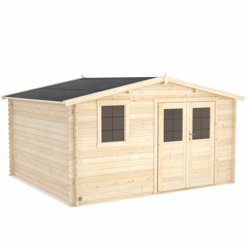 Abri De Jardin En Bois Massif 13,9m² TANA – Madriers 28mm – Forest Style – Image 2