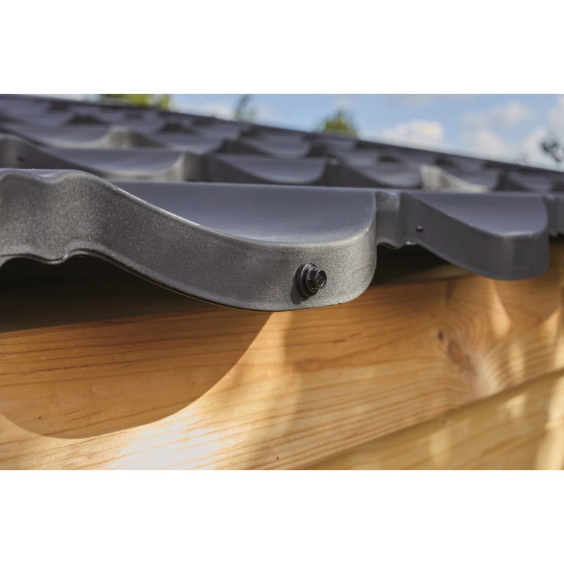 Abri De Jardin En Bois Massif 18m² SHELTY + – Madriers 28mm – Toiture En Acier – Forest Style – Image 3