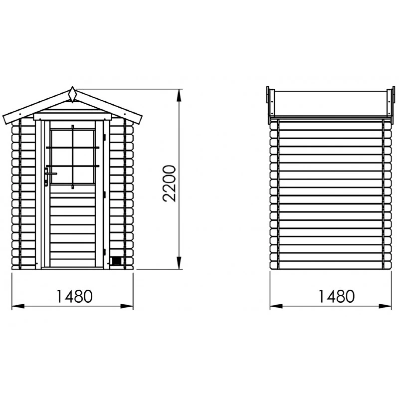 Abri De Jardin En Bois Massif 2,2m² HURON – Madriers 19mm – Forest Style – Image 3