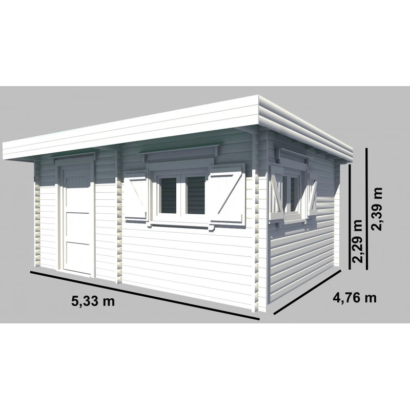 Abri De Jardin En Bois Massif 25,38m² – Madriers 60mm – Toiture En Bac Acier – Habrita – Image 2