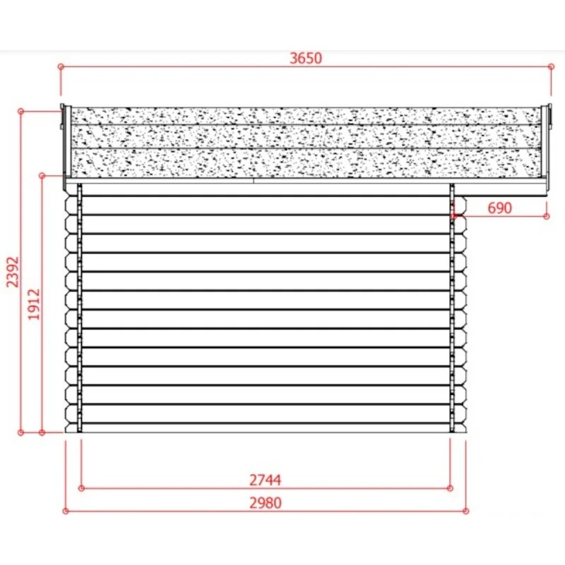 Abri De Jardin En Bois Massif 28mm Dole Porte Double 11,56m² - SOLID – Image 3