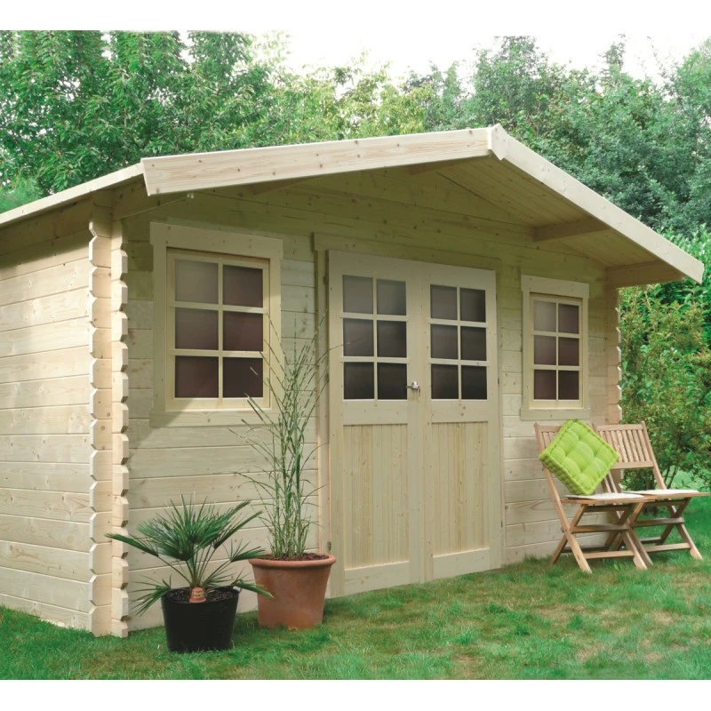 Abri De Jardin En Bois Massif 28mm Dole Porte Double 11,56m² - SOLID