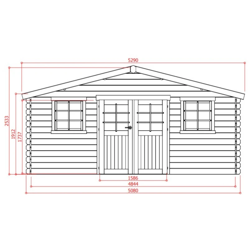 Abri De Jardin En Bois Massif 28mm Douai Avec Double Porte 15,16m² - SOLID – Image 3