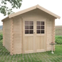 Abri De Jardin En Bois Massif 28mm Nimes Porte Double 5,66m² SOLID