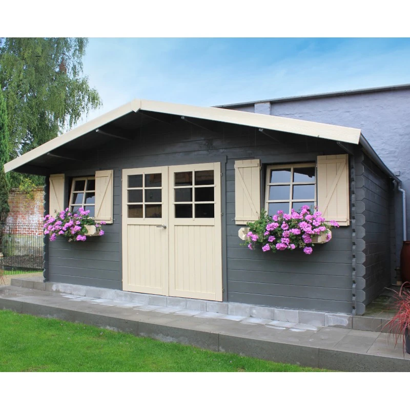 Abri De Jardin En Bois Massif 28mm ZÜRICH Avec Double Porte 19,71m² - SOLID – Image 2