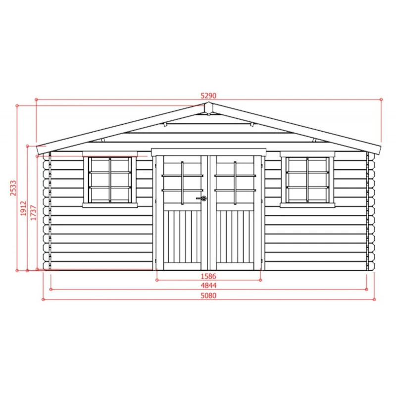 Abri De Jardin En Bois Massif 28mm ZÜRICH Avec Double Porte 19,71m² - SOLID – Image 3