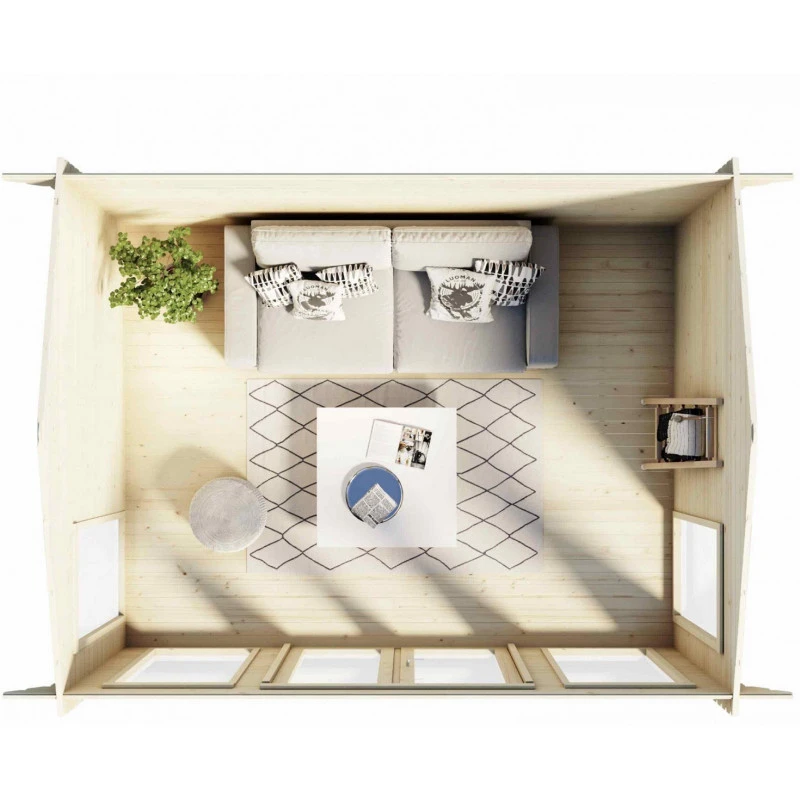 Abri De Jardin En Bois Massif 34mm Olos 11,7m² + Plancher – Luoman – Image 3