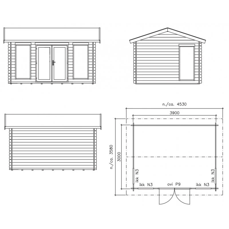 Abri De Jardin En Bois Massif 34mm Olos 11,7m² + Plancher – Luoman – Image 5