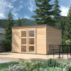 Abri De Jardin En Bois Massif 8,9m² SHELTY MODERN – Madriers 28mm – Toiture En Acier – Forest Style